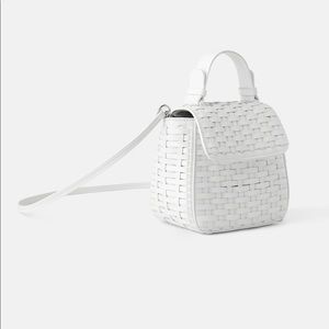 White woven crossbody bag